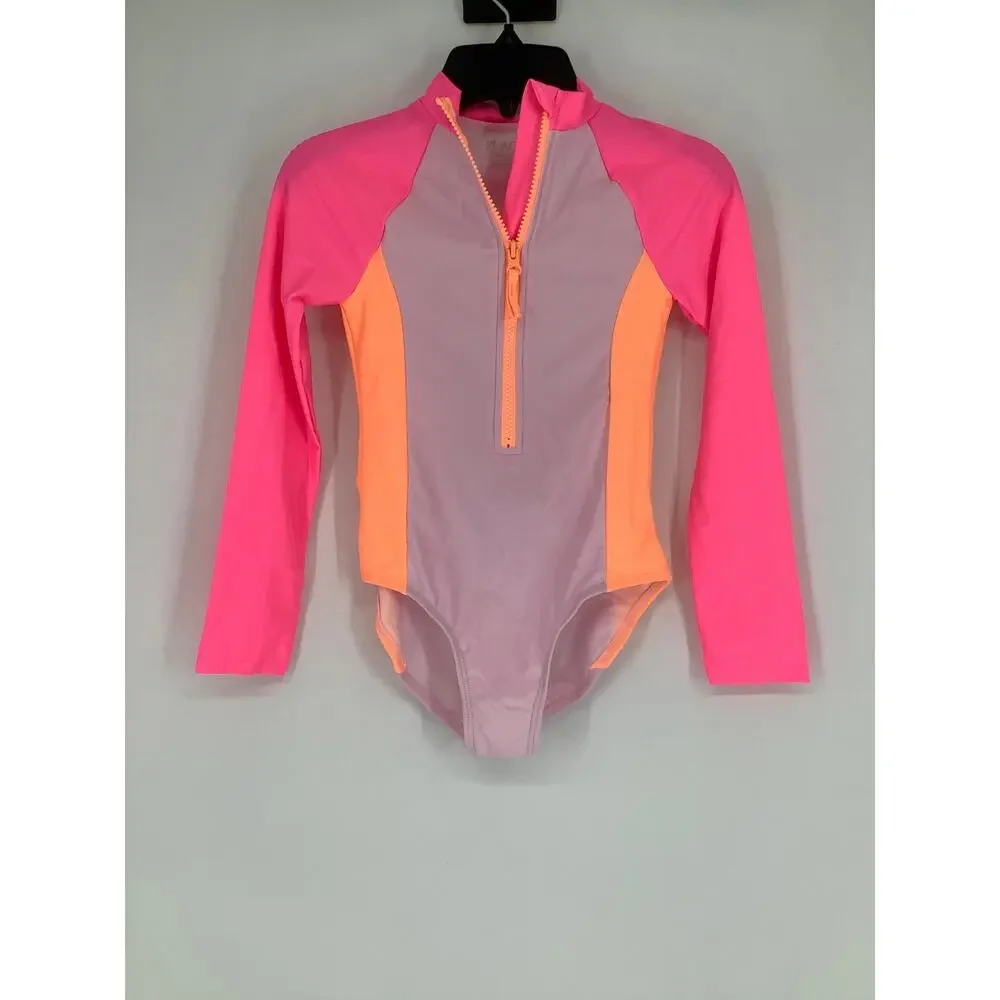 The Children’s Place Girls Medium Colorblock One Piece Rashguard Swimsuit N10-27